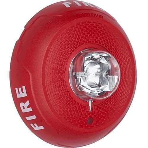System Sensor SCRL L-Series Indoor Selectable Output Ceiling Mount Strobe, "FIRE" Marking, Red